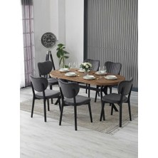 JoyMassa Nova Mdf Yemek Masası Takımı (6 Adet Elma Sandalye/ 90X180 cm Yemek Masası)
