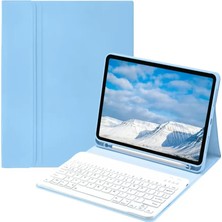 ÖNÇ - PRİME Apple iPad Pro 11 (2022) Kılıf KC01 Smart Klavyeli Tablet Kılıfı - Açık Mavi