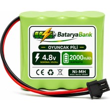 BataryaBank 4.8V 2000MAH Oyuncak Araba Pili Bataryası Siyah Soket | Şarjlı Yedek Pil