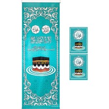 Belirtilmemiş Minber Örtüsü - Storlu Perde - Turkuaz Renkli - 3'lü Set