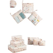 Belirtilmemiş Meleni Baby 9'lu Bebek Valiz Düzenleyici Bavul Içi Organizer Set - Yeni Doğan Hastane Çıkış Çantası