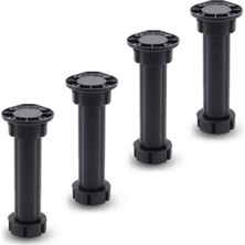 Belirtilmemiş BADEM10 Mobilya Dolap Ünite Tezgah Ayağı Ayarlanabilir 12 cm Siyah Denge Ayak (4 Adet)