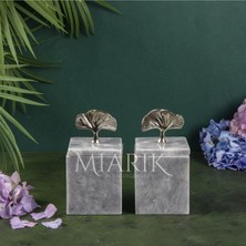 Miarik Design Dekoratif Grı Mermer Aksesuar Detaylı Kare Baharatlık, Kutu