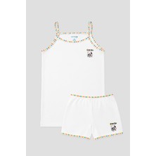 Defne Baby Kız Çocuk Premium Pamuklu Desenli Penye Atlet & Boxer Takımı