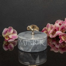 Miarik Design Dekoratif Mermer Pirinç Kulplu Dekoratif Kutu