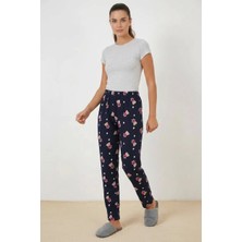 Klins Kids Kadın Lastikli Bel Ayı Desenli Lacivert Pijama Altı