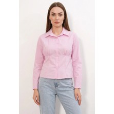 Klins Kids Kadın Belden Oturtmalı Pembe Gömlek