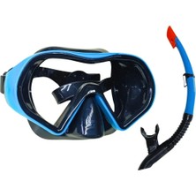 Premini Yetişkinler Için Mavi Dalış Maskesi ve Snorkel Seti, Renkli ve Konforlu