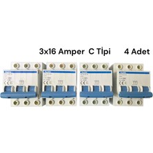 Pasifik 3X16 Amper C Tipi W Otomat 4 Adet 1 Kutu