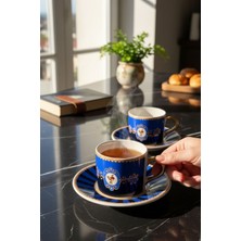Empressco Şık 2 Kişilik Blue Bird Double Kahve Fincanı Takımı, Zarif ve Kullanışlı