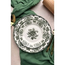 Empressco Antique Green 6 Kişilik 19 cm Porselen Pasta Tabağı Takımı, Şık ve Zarif Tasarım