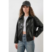 Klins Kids Kadın Klasik Yaka Oversize Siyah Ceket