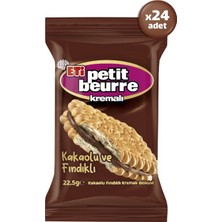 Petit Beurre Kakaolu Fındıklı Kremalı Bisküvi Tekli Paket 22,5 G