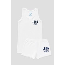 Erkek Çocuk Premium Pamuklu Desenli Penye Atlet & Boxer Takımı