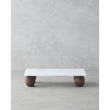 Empressco Şık Mermer Sunumluk 12X24 cm Beyaz, Zarif ve Modern Tasarım