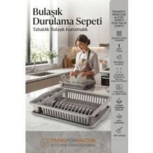 Empressco Grı Alessi Maxi Boy Tezgah Üstü Tabaklık ve Mutfak Organizeri