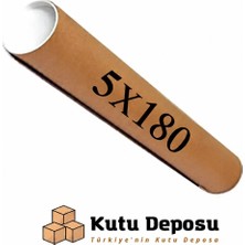 Kutu Deposu 5X180 cm Kapaklı Silindir Postüp Rulo Gönderi Kutusu (5 Adet)