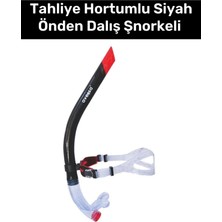 Premini Yüksek Slikon Dalış Şnorkeli, Tahliye Hortumlu, Siyah, Havuz ve Eğitim Için