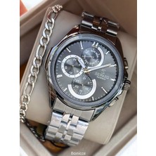 Fonksiyonlu Erkek Kol Saati, Sertifikalı, Garantili, Gümüş Çelik Kordon Bileklik