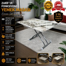 Ortadan Açılır Akıllı Masa Mdf Tabla Krom Kaplama Ayaklı