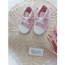 Bot Model Bağcıklı Bebek Ayakkabısı Açık Pembe