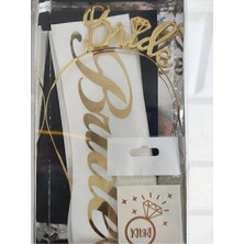 Gold Center Gold Bride Taç -Kuşak-Dövme Seti Bride To Be