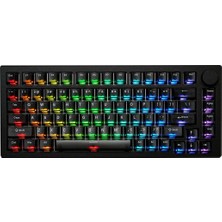Akko Monsgeek M1 V5 He Black Transparent Astroaim Manyetik Switch 8k Hz Hall Effect Hotswap Rgb Kablosuz Ingilizce Gaming Klavye