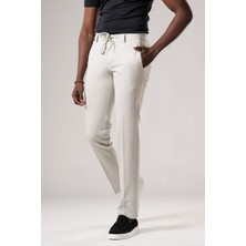 Ecer Slimfit Beli Lastikli ve Iplikli Dokulu Likralı Yazlık Jogger Pantolon