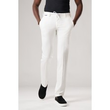 Ecer Slimfit Beli Lastikli ve Iplikli Dokulu Likralı Yazlık Jogger Pantolon