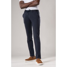 Ecer Slimfit Beli Lastikli ve Iplikli Dokulu Likralı Yazlık Jogger Pantolon