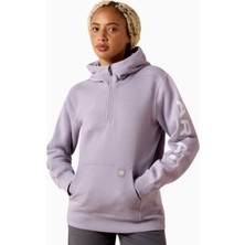 Ariat Rebar Yarım Fermuarlı Kapüşonlu Kadın Sweatshirt