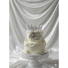 Gold Center Happy Birthday Queen Pasta Yazısı