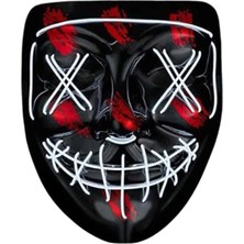 Timion Mey Ithalat® Hallowen Parti Maskesi Neon LED Işıklı Maske 3 Modlu Cadılar Bayramı Mask