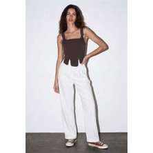 Mu&Me Boutiqe Bluz Corse Askı Detaylı Quzu