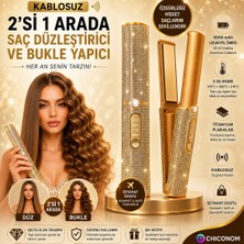 Chiconom Kablosuz Saç Düzleştirici & Bukle Yapıcı, Titanyum Plaka, 3 Isı Ayarı, 5000 Mah