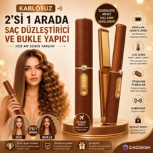 Chiconom Kablosuz Saç Düzleştirici & Bukle Yapıcı, Titanyum Plaka, 3 Isı Ayarı, 5000 Mah