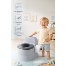 Babyjem Bebeğimin Ilk Tuvaleti Sifon Sesli Lazımlık Oturak Soft Gri