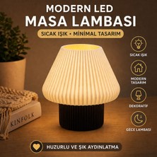 Linia Home Modern LED Masa Lambası – Dekoratif Gece Lambası | Sıcak Işık Minimal Abajur