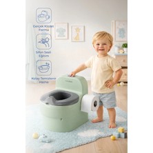Babyjem Bebeğimin Ilk Tuvaleti Sifon Sesli Lazımlık Oturak Soft Yeşil