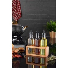 Empressco 3'lü Ahşap Standlı Yağlık ve Sirkelik Seti, 250 Ml, Şık ve Kullanışlı