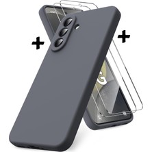 M.TK Moveteck Samsung Galaxy A36 Kılıf Kamera Korumalı Renkli Yumuşak Mat Silikon + 9h Ekran Koruyucu Cam Set 2in1