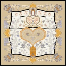 Deserto Fashion İPEK SATEN EŞARP 2026 Avantgarde serisi  %100 İpek   90x90