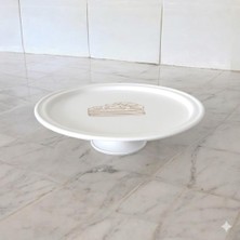 Bereka Metal Kek ve Pasta Standı Sunum Tabağı 30 cm Paslanmaz Ikramlık