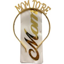 Turkuaz Parti Mom To Be Gold Taç-Kuşak Seti Baby Shower,cinsiyet Partisi