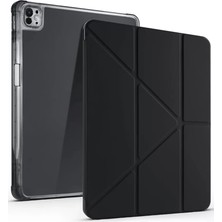 Akıllı Bayi Apple iPad Air 13 (2024) Kılıf Kalemlikli Mars Tablet Kılıfı - Siyah
