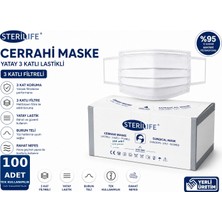 Sterillife Beyaz Yatay Geniş Lastikli Maske 2 Kutu