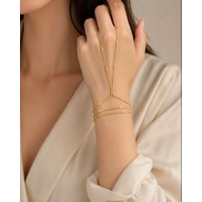 Belasso Çelik Altın Renk Ezme Zincir Model Kadın Şahmeran