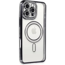 ÖNÇ - PRİME Apple iPhone 16 Pro Max Kılıf Joke Simli Magneticsafe Kılıf - Gri