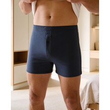 Bolero Erkek Havlu Bel Düğmeli Boxer Lacivert