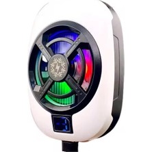 Hadron HDX4612 Manyetik Telefon Soğutucu Fan Rgb Isı Göstergeli Beyaz